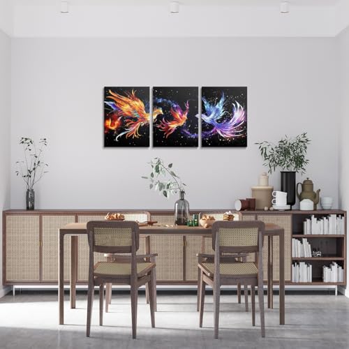 Manfei Phoenix Canvas Wall Art Set Of 3 Pieces for Living Room Bedroom Decor
Manfei Phoenix Flying Wall Decor Prints for