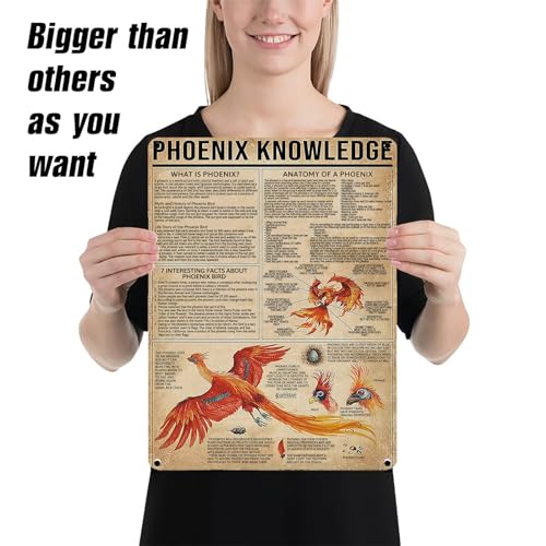 Homely Accents Phoenix Knowledge Vintage Metal Signs for Educational Wall Art Poster
| Homely Accents Phoenix Knowledge