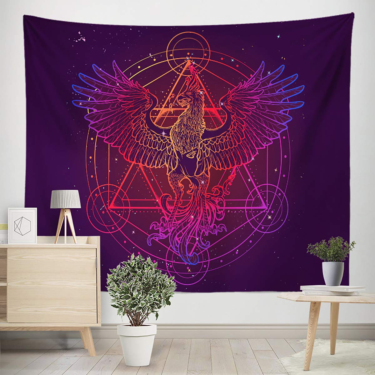 Phoenix Tapestry Magic Array Alchemy Constellation Decor for Bedroom Living Room(80x60 Inch)  
Phoenix Tapestry Magic Ar
